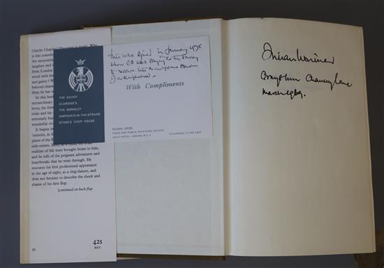 Chaplin, Charles - My Auto-biography, signed on half-title by the author, 8vo, cloth with unclipped d.j., the d.j. chipped a little at